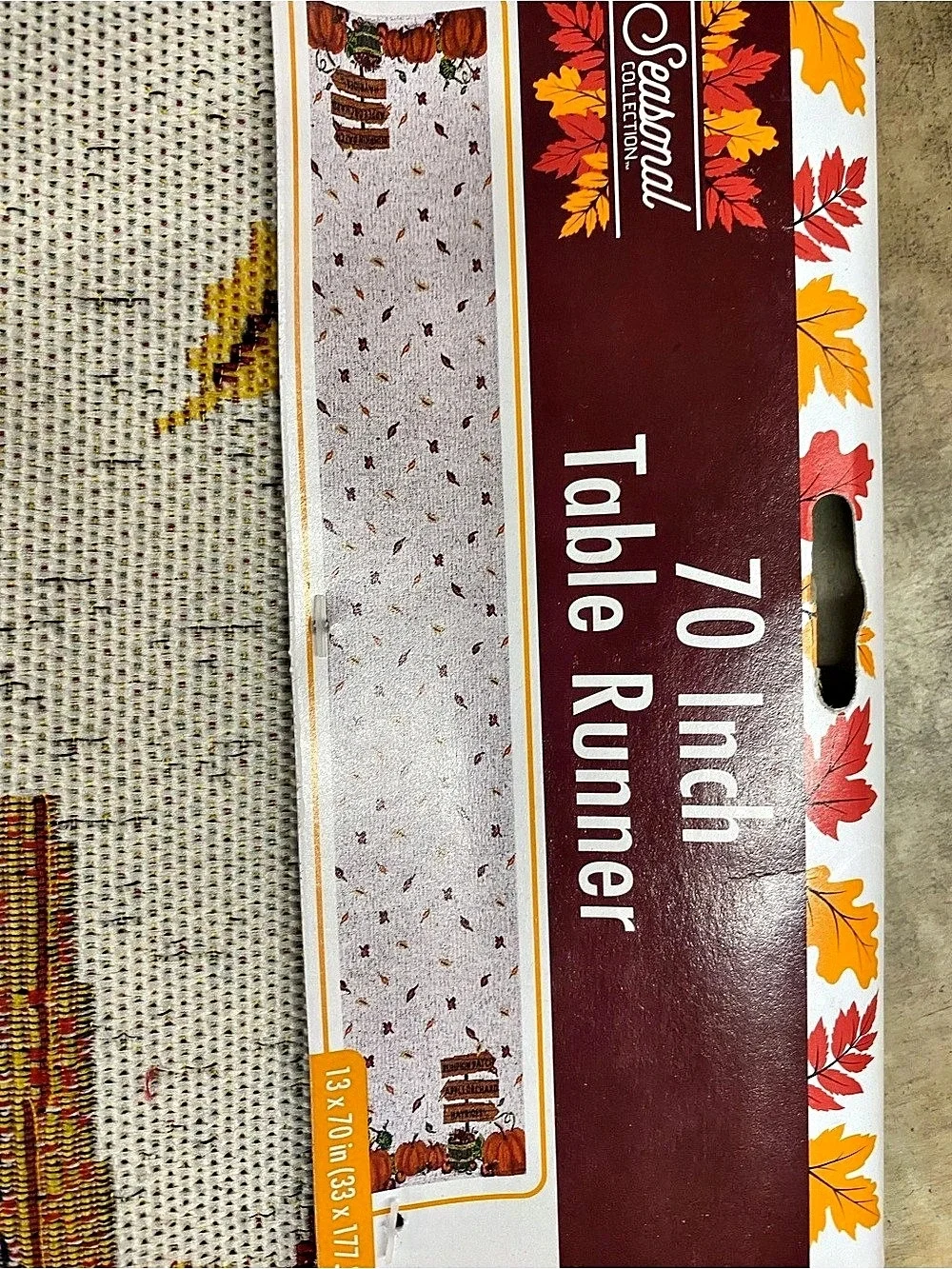 Seasonal 70 Inch Table Runner Fall Pumpkin Floral NWT